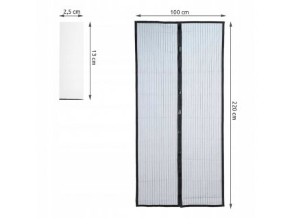 Malatec 12524 Moskytiéra do dveří s magnetky 80/90/100 x 210/220 cm černá