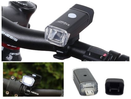 Hliníkové dobíjecí LED světlo na kolo Bailong,14228