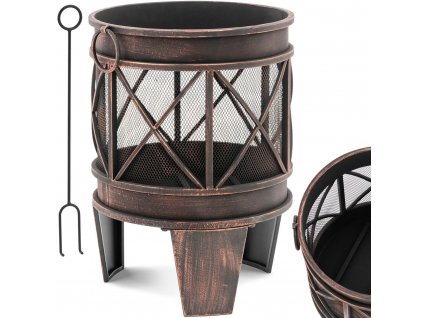 10090620 palenisko ogrodowe metalowe z pogrzebaczem 43 x 43 x 58 cm braz ean 4062859200846 hurtownia sklep