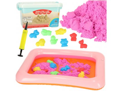 Piasek Kinetyczny w wiaderku 1kg piaskownica 8 foremek 142085