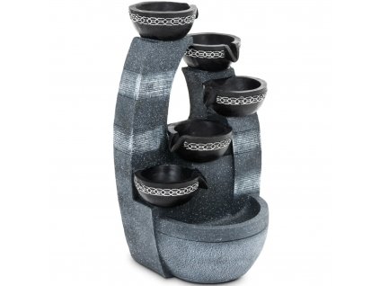 Zahradní kaskádová fontána s LED osvětlením 5 misek 12W