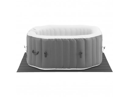Nafukovací zahradní jacuzzi, 110 masážních trysek, 4 osoby, 600 l, šedá a bílá