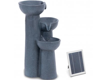Solární zahradní kaskádová fontána s LED osvětlením, 3 mísy, 3 W