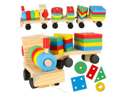 Kolejka pociag lokomotywa klocki drewniane sorter ukladanka zrecznosciowa 30cm 168530 680x680