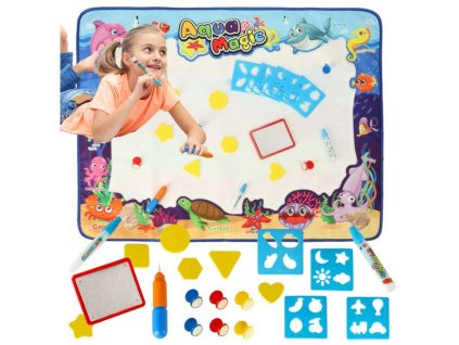 Mata wodna do malowania rysowania woda XXL pieczatki szablony zestaw 100 x 80 cm 168085 680x680