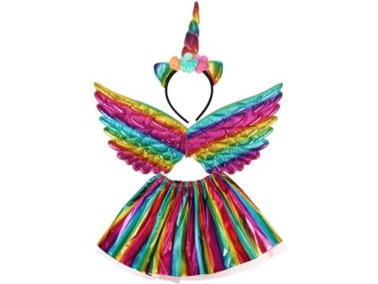 Kostium stroj karnawalowy przebranie jednorozec spodnica opaska multikolor 165073 680x680