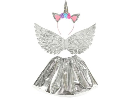 Kostium stroj jednorozec spodnica opaska srebrny 142230 680x680