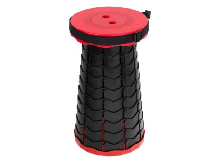 Krzeslo skladane taboret teleskopowy turystyczny przenosny czerwony 200kg 174522 680x680