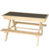 Meble ogrodowe dla dzieci stolik 2 lawki piaskownica tablica kredowa schowek 93 x 78 x 68 cm 150322