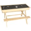 Meble ogrodowe dla dzieci stolik 2 lawki piaskownica tablica kredowa schowek 93 x 78 x 68 cm 150324