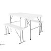 Malatec 9998 Campingový Stůl + 2 x Lavice bílý