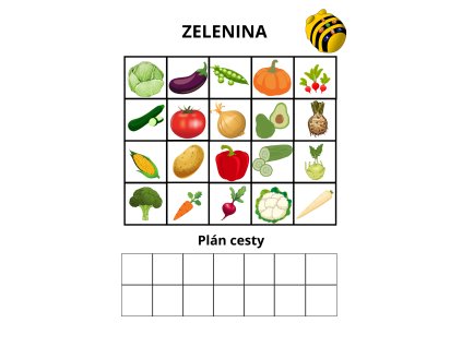 Sada plánů na programování Bee Bot - Zelenina