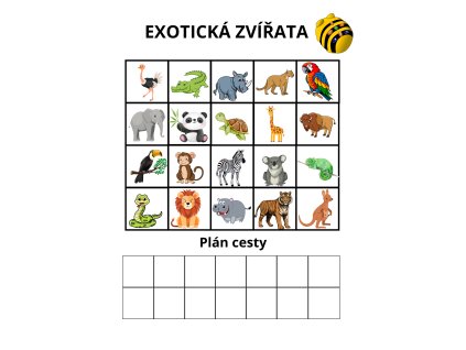 Sada plánů na programování Bee Bot - Exotická zvířata