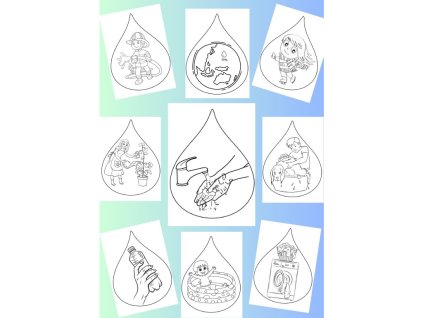 Sada omalovánek - Den vody