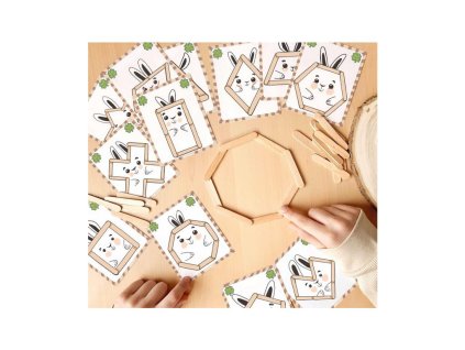 Poskládej tvary Velikonoce + 50 dřevěných hůlek