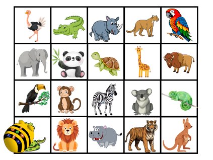 Podložka pod Bee-Bot - Exotická zvířata