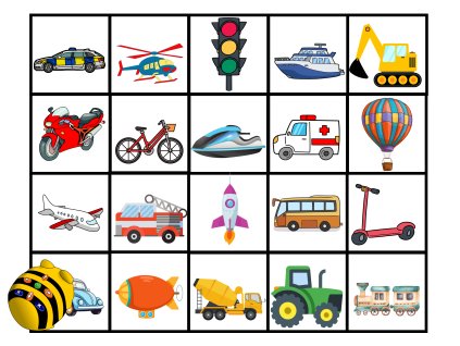 Podložka pod Bee-Bot - Dopravní prostředky