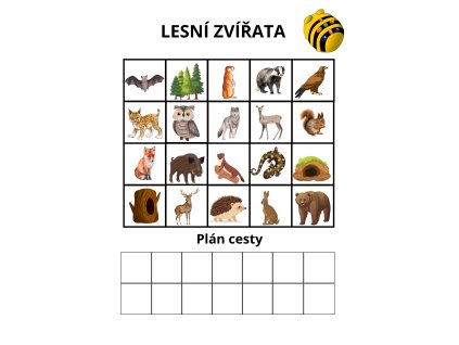 Sada plánů na programování Bee Bot - Lesní zvířata