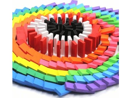 Barevné dřevěné domino - 120 kusů