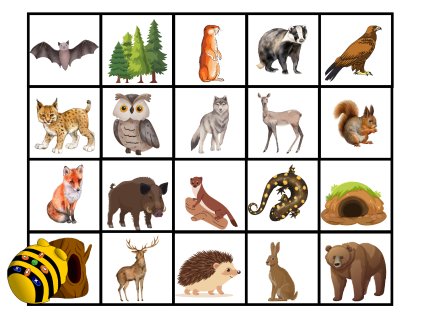 Podložka pod Bee-Bot - Lesné zvieratá