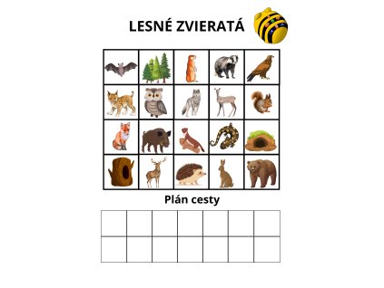 Plán na programovanie Bee Bot - Lesné zvieratá