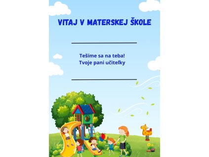 Pamätný list + uvítací list MŠ