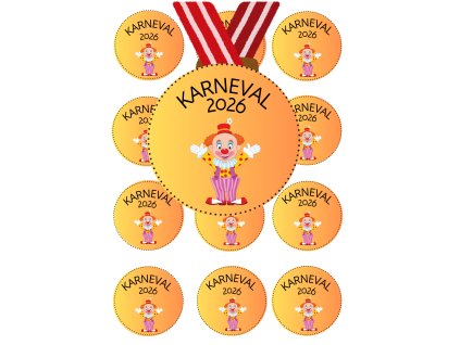 Medaile na vystrihovanie - Karneval A