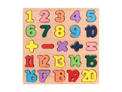 Čísla - drevená vkladačka