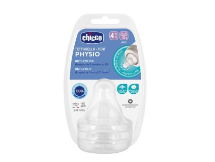 CHICCO Dudlík na láhev Perfect 5/Well-Being fyziologický rychlý průtok 4m+, 2 ks