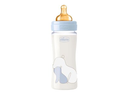 CHICCO Láhev kojenecká Original Touch latex skleněná 240 ml chlapec