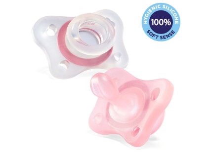 CHICCO Šidítko celosilikonové Mini Soft 2-6m, 2 ks dívka