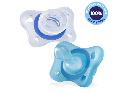 CHICCO Šidítko celosilikonové Mini Soft 2-6m, 2 ks chlapec