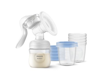 Philips AVENT Odsávačka mateřského mléka manuální + VIA 180 ml 5 ks