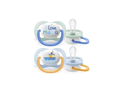 Philips AVENT Šidítko Ultra air Text 0-6m chlapec, 2 ks