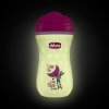 CHICCO Hrneček Shiny termo floureskujíci s tvrdým pítkem 266 ml, růžový 14m+