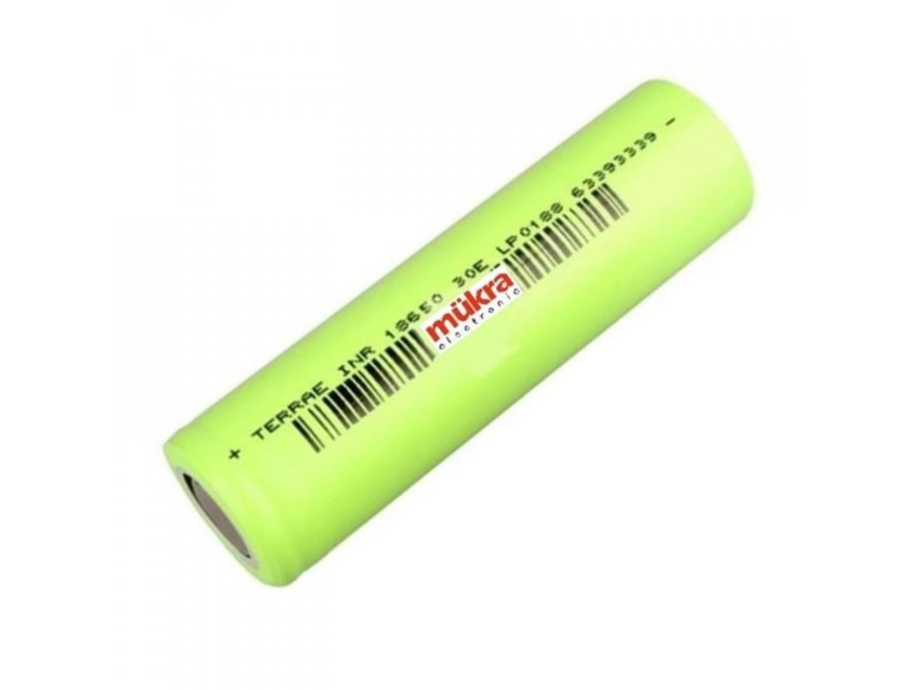 18650 Akku Li-Ion 3,7V, 6A 3000mAh TerraE-INR18650-30E - MüKRA electronic  Vertriebs GmbH