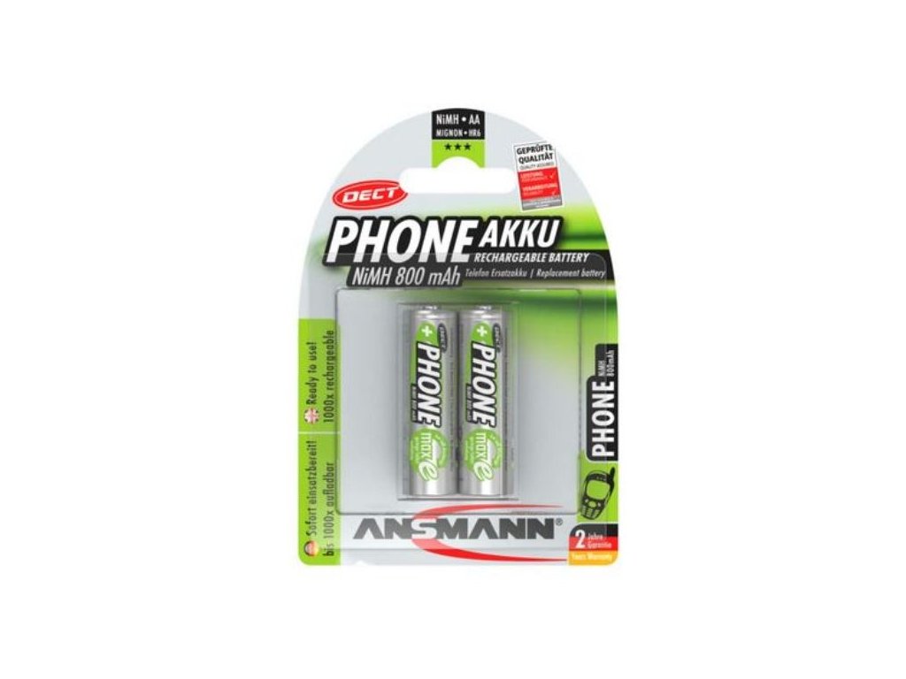 Akku Mignon-800/2 Dect NiMH AA 800mAh 1,2V maxE 2er Blister