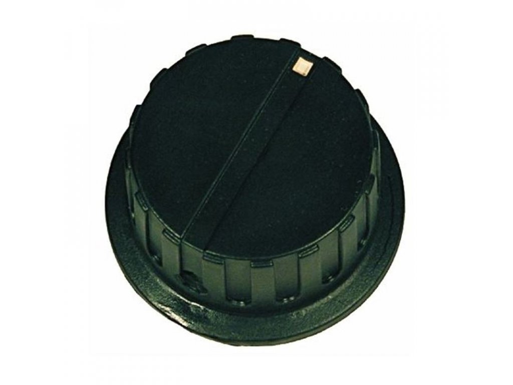Drehknopf Kunststoff schwarz Metalleffekt Ø35mm für 6mm Achse
