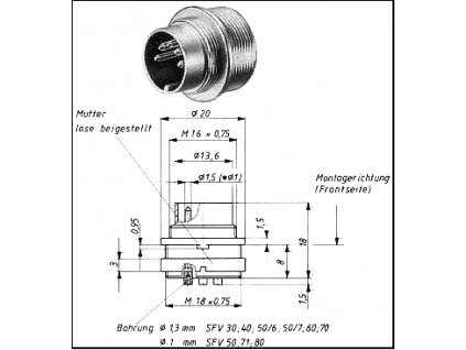 SFV80 DIN-Einbaustecker 8-polig Schraubverschluss DIN45321