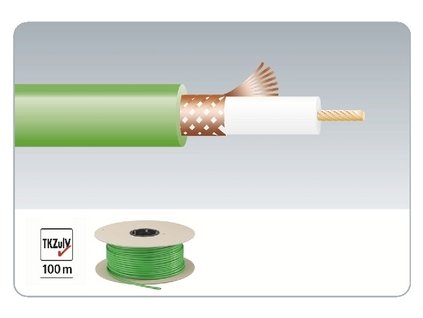 VCC-59flex Koaxialkabel 75R flexibel geschirmt grün Meterware