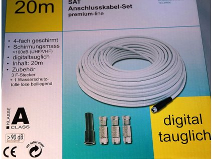 SKB489-20 Koaxialkabel-Set F-Stecker Schutztülle Kabel 20m