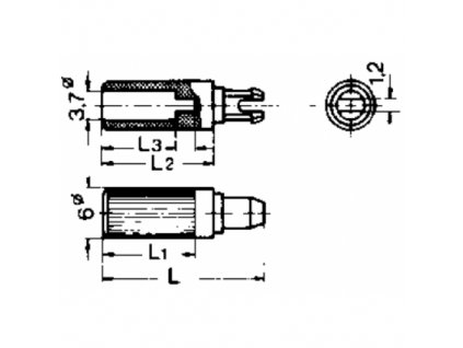 ISW1rot Steckachse für PT15N Trimmpotentiometer Länge 10mm