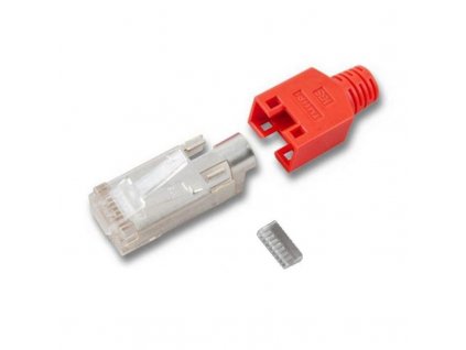 HRS Cat.5e Hirose RJ45 Steckerset 100MHz 5,8mm rot HRS-RJ45GRT