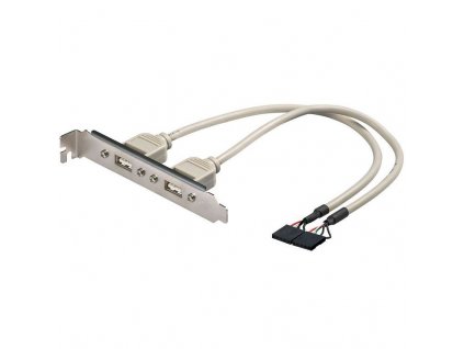 USB-BK-AA USB2.0 Slot-Blende 2x-USB-Buchse 5-PIN Stecker 0,2m