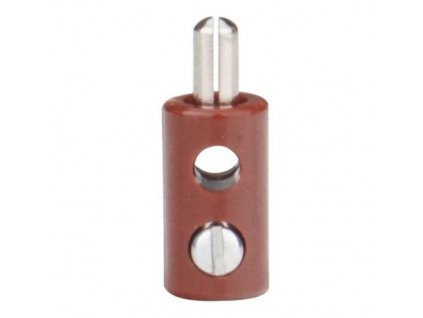 Minibananenst.braun mit Querloch für Minikupplung Minibuchse