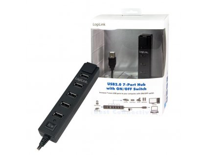 USB2.0-7Port-Hub mit EIN/AUS Schalter 480MBit/s LED-Anzeige