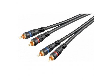 TM675067Gold HQ-Cinchkabel vergoldet 2x2 Stecker 5m
