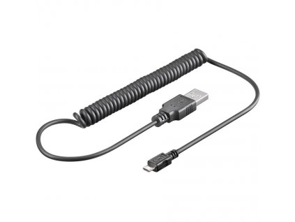 USB2.0 Hi-Speed Spiralkabel USB "A" + Micro-USB "B" 480 Mbit/s USB2.0-A-Micro5/1S