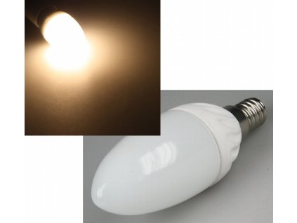 LED-E14Ke/3W/220ww LED-Kerzenlampe 14x SMD A+ weiss