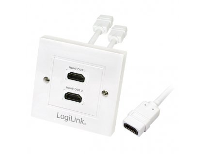 LogiLink® HDMI-Wanddose 2x HDMI-Buchse HDMI-Wanddose2